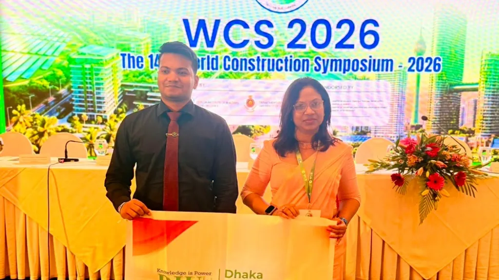 DIU Student Represents Bangladesh at World Construction Symposium in Sri Lanka